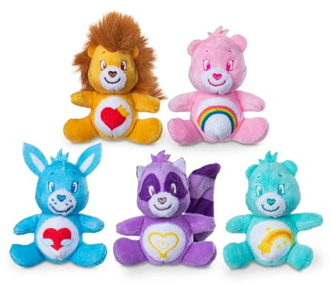 Basic Fun Micro Teenies Care Bears Holiday 5-Pack – Festive Micro Plush Gift Set with Dangler Feature – Collectible Soft Toys for Kids & Fans