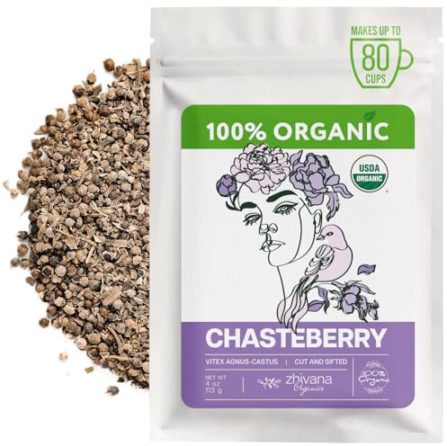 Organic Chasteberry Tea (4 oz.) – Vitex Agnus-cactus Herb - Chaste Tree Berry Tea for Women’s Balance – Supports Hormonal Harmony, PMS & Cycle Comfort