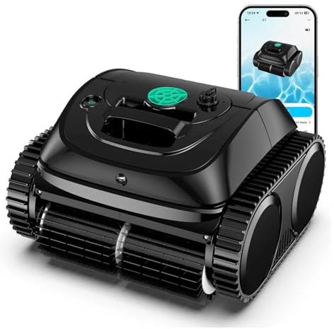 TIEOAXFT Aspiradora robótica C1 for Piscinas enterradas, 150 min de autonomía, limpiafondos inalámbrico for Piscinas de hasta 157 m².