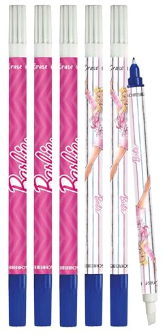 Online Tintenlöscher Barbie 6 Stück I Tintenkiller zum Löschen und Überschreiben in tollen Barbie-Designs I Entfernung und Korrektur Blauer Tinte I Radierbarer Schreibfarbe blau I Vorteilspack