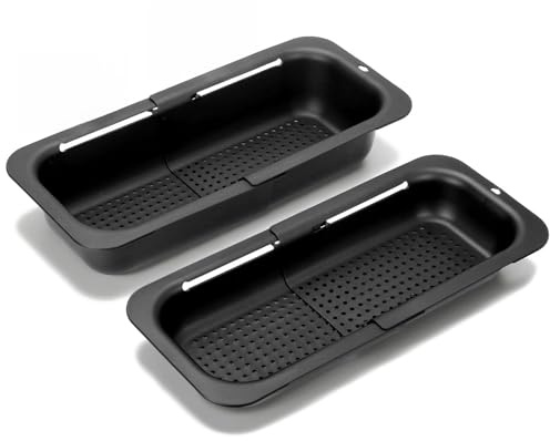 VINATO Set 2 Scatole Scolapiatti Regolabili Pieghevoli per Lavello, Scolapasta Estraibile Multifunzione con Drenaggio Rapido, Accessori Lavello Cucina per Scolare e Sciacquare Frutta e Verdura