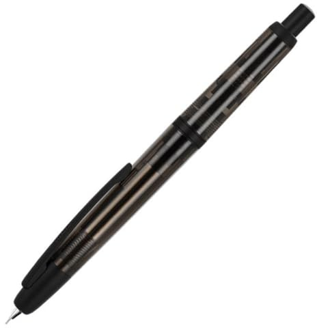 Ranvi Jinhao 20 Press Retractable Fountain Pen,Fine Nib with Ink Converter Set (Transparent Black)