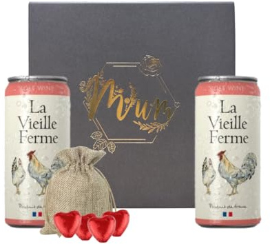 Mum La Vieille Ferme Rosé & Chocolates Gift Set (20cl) | Mother’s Day Wine Gift Box | French Rosé Mini Can & Luxury Belgian Chocolates by Beerhunter