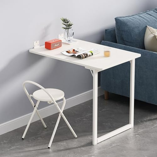 JPQTRYDRIS Wand Befestigter Tisch Wandtisch Klappschreibtisch 90 × 60cm Weißes Leinwandbild Dekorierte Tisch, Klappbar Küche Esstisch ﻿ ﻿