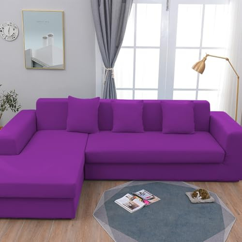 Sofaüberzug Minimalistisches Lila Sofa Überzug 2 Sitzer Stretch Sofahusse Abnehmbare Couchüberzug Waschbar Sofa Covers Langlebig Überzug Couch Spandex Sofabezug Universal Sofabezüge Couchbezug Stretch