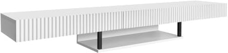 MB Muebles Bonitos | Mueble TV Colgante 150cm | Color Blanco | Renzo | Para Salón y Comedor Moderno, 1 cajón, Estructura Melamina Mate, 150x30x22cm