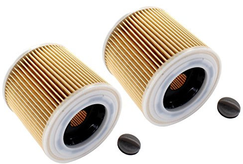 Aisen 2 x Cartouches de filtre pour A2201, WD 2500 M, WD 3200, WD 3300, WD 3500 AF, Kärcher 6.414–552.0/64145520 Filtre cartouche