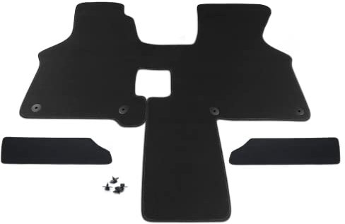 Carstyling Fußmatte passend für VW T4 2 Sitzer SCHWARZ Premium Velours Schaltgetriebe Nubuk-Band Anthrazit