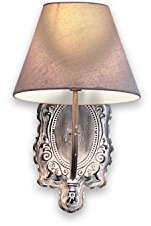 LOBERON Wandlampe Abondant, detailreiche Wandhalterung, nostalgische & romantische Wandleuchte, antikes Flair, Wohn-Accessoire, Polyester, Baumwolle, Polyresin, antikgrau