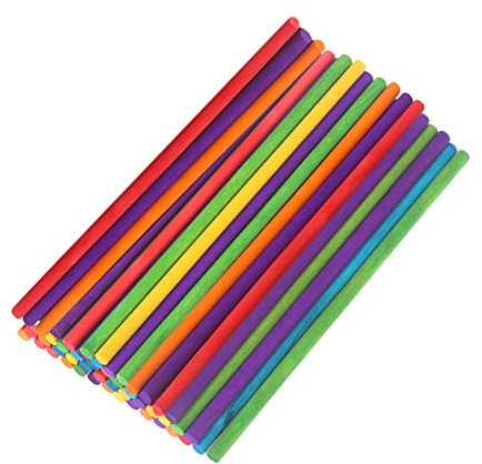 Supvox Bunte HolzstäBchen - 100 StüCk Rund Ideal FüR Kunsthandwerk Diy Projekte Spielspaß FüR Kinder MaßE: 20 Cm X 0.5 Cm