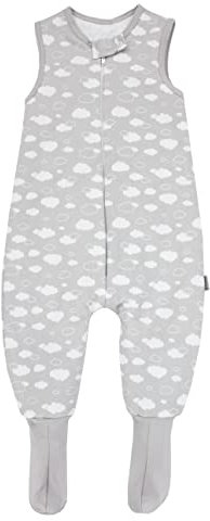 TupTam Baby Winter Schlafsack mit Beinen und Füßen OEKO- TEX zertifizierte Materialien, 2.5 TOG, Unisex, Farbe: Wolken Grau, Größe: 104-110