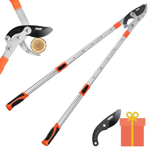 THANOS Élagueur à enclume extensible B1102 avec action composée, coupe facilement les branches épaisses, 68,5 à 104,1 cm, capacité de coupe nette de 5,1 cm
