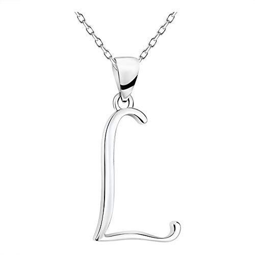 Sofia Milani - Damen Halskette 925 Silber - L Buchstaben Anhänger - 50348