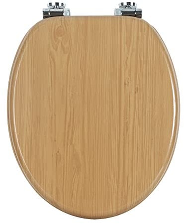WOLTU Wooden Toilet Seat, Soft Close WC Seat with Strong Hinge Ideal for Standard Toilet Maple