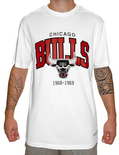 Mitchell & Ness NBA Hardwood Classics Team Arch T-Shirt - Chicago Bulls, Weiß, M