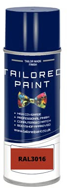 RAL3016 Coral Red MATT Aerosol Paint Can Direct MATT Paint RAL Colour Code For Wood, Metal, Plastic, PVC, UPVC, Fascia Boards - Indoor & Outdoor