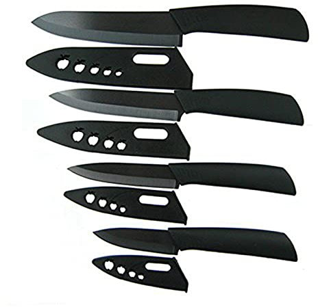 Keramikmesser Küchenmesser Chefmesser Gemüsekochen Spectrated Brot Set Zirkonia Black Blade Obst Slicer Küchenmesser (Color : Black)