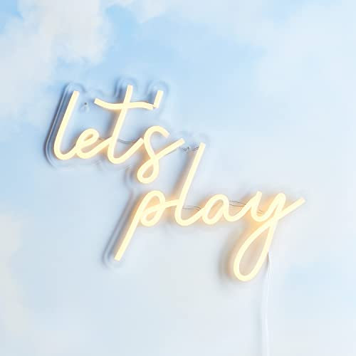 Lights4fun LED Neon Wandleuchte Let’s Play strombetrieben Innenbereich Kinderzimmer Deko