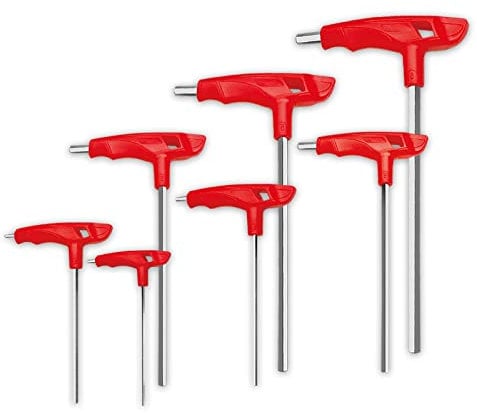 WISEUP juego de Llaves allen, 7 Piezas 2,5/3/4/5/6/8mm llaves torx, CR-V métricas llaves allen con mango en t, herramientas de mantenimiento profesionales
