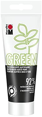 Marabu 14500050073 – Peinture alkyde Green Line - Couleur Noire - 100 ML - Peinture à Base d'eau Mate - Résistante à la lumière - Résistante aux intempéries - 92% de matières premières Naturelles