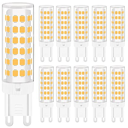 TIAFELNGLY G9 LED Warmweiß 7W, Warmweiss LED Lampen G9 Leuchtmittel, Ersatz für 50W 55W Halogenlampe,360°Abstrahlwinkel Birne 10-er Pack