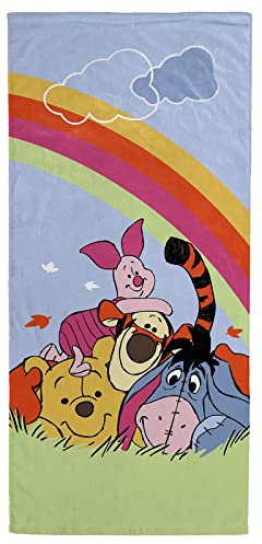 Jay Franco Disney Winnie The Pooh Regenbogen 71cm x 147cm Strandtuch aus 100% Baumwollfrottee