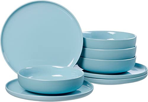 Ritzenhoff & Breker Tafelservice Jasper, 8-teilig, Graublau, Steinzeug, Speiseteller und Suppenschalen für 4 Personen
