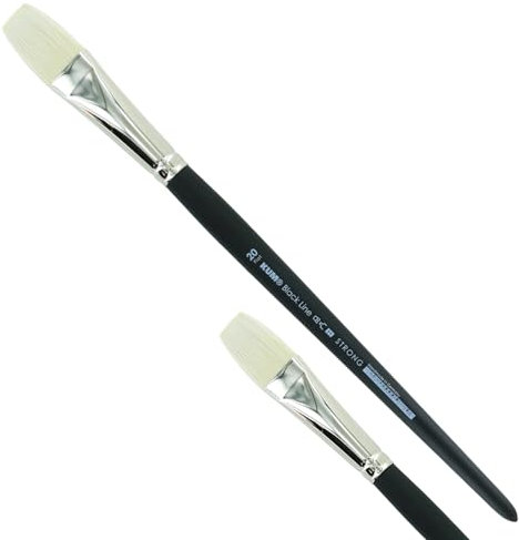 KUM 5122511 - Acryl- und Ölpinsel Black Line, Flach, Größe 20, für Künstler, Künstlerpinsel, Künstlerbedarf