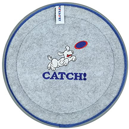 XGYLVFEI Dog Frisbee mit fluoreszierendem Streifen am Rand, Hund Flying Disc Hund Fetch Spielzeug/Interaktives Hundespielzeug - Schwimmt im Wasser und sicher auf den Zähnen (lichtgrau)