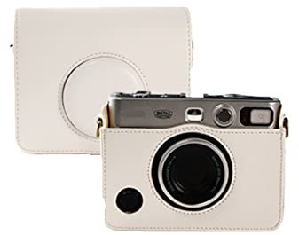 AFGRAPHIC Retro Camera Case Bag White PU Leather Protective Cover Case for Fujifilm Instax Mini EVO Instant Camera