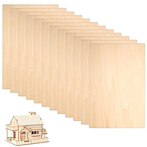 SperrholzPlatten, 12 Stück Balsa Holz Platten, Holzplatte 200 X 100 X 1,5mm, Birkensperrholz, Multiplexplatten, Holzplatten Basteln, für DIY Handwerk Basteln oder Modellbau, Modellieren, Gravieren