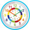 VINILITE Wanduhr Kinder lautlos 30 cm Ablesen Farbenfrohe Kinderwanduhr Lernen Wohn- /Schlaf/Kinderzimmer großes Ziffernblatt Büro
