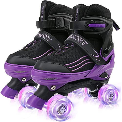 Patins à roulettes pour Filles et garçons Patins à roulettes Ajustables pour Enfants Patins à roulettes Lumineux pour Enfants, adaptés à l'intérieur et à l'extérieur, Moyen