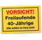 DankeDir! Freilaufende 40 Jährige - Schild 30 x 20 cm - Frauen Geburtstagsgeschenk Freundin 40er 40. Geburtstag 40 Jahre Geschenk - Geschenkidee Partydeko Geburtstagskarte Geburtstagsdeko