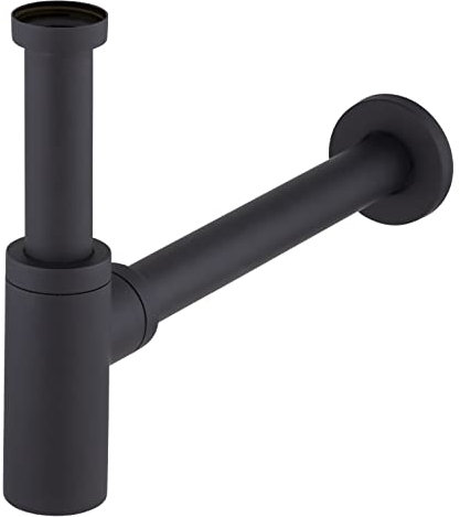 Siphon de lavabo universel en laiton noir mat ecrou tournant a visser 33x42 (1'1/4) - Pour evacuation diamètre 32 mm - Installation facile - Design elegant NOYON & THIEBAULT