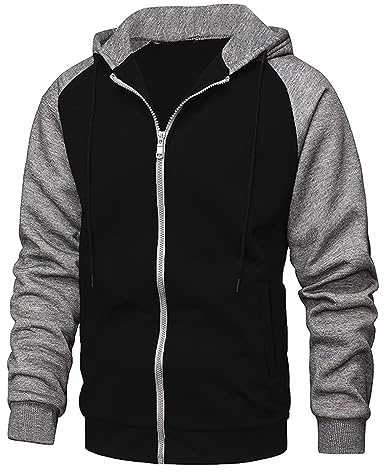 YawYews Sweatjacke Herren Zipper Hoodie Kapuzenjacke Herren Sweatjacke Mit Kapuze Sweatshirt Jacke Reißverschluss S-2XL