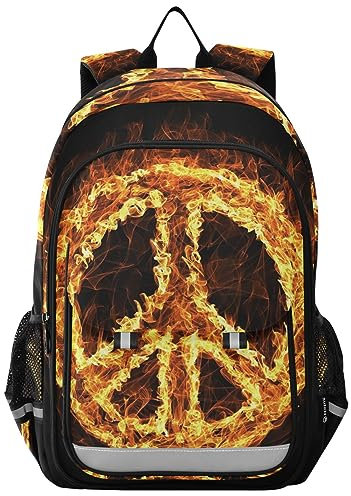 Vintage Peace Zeichen Schultasche Rucksack Laptop Rucksack für Kindergarten Grundschule Junior High University, wasserabweisend., #1, One size