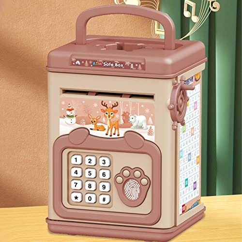 FOLOSAFENAR Kids Money Saving Bank , Manuel de Tirelire électronique pour Filles (Rose)