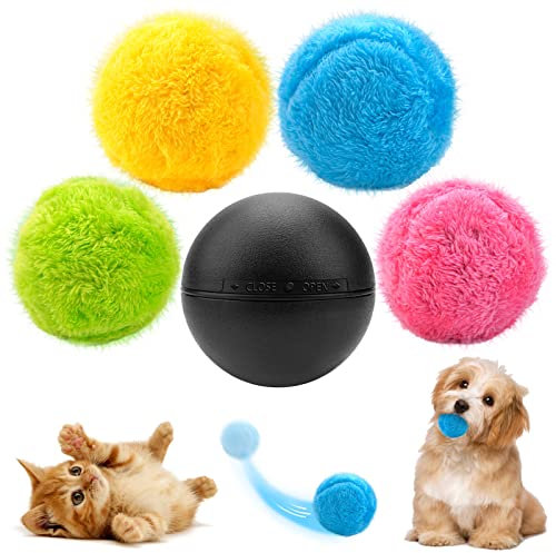 Pipihome Aktiver Rollball Für Hunde, Selbstrollender Ball Hund, Interaktiver Hundespielzeugball, Haustier Elektrischer Spielzeugball, Spielzeug Plüsch Balle Für Katze& Hunde (A)