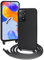 FERLAN Coque avec Cordon pour Xiaomi Redmi Note 11 Pro 5G/4G,Ultra Mince Antichoc Silicone Liquide Souple Étui avec Cordon Souple Doux Portable Lanyard Couverture Protection,Noir