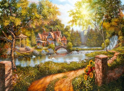 Ravensburger Puzzle 12000218 - Cottage am Fluß - 500 Teile Puzzle für Erwachsene und Kinder ab 12 Jahren,