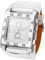 JewelryWe Uhren Herren Leder Rechteckig: Weiß Steampunk Vintage Analog Quarz Armbanduhr Männer Groß Breit Leder Armband Uhr mit Arabischen Ziffern Rechteck Zifferblatt