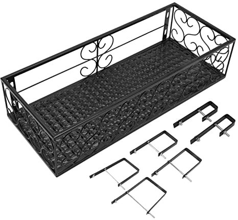 Balkon-Blumenregal, Hängender Blumentopf-Aufhänger, Hängender Schmiedeeiserner Zaun, Innen-Fensterbank, Sukkulenten-Regal, Pflanzenkörbe, Regal, Behälterbox für Den(Suitable for 10.5cm Railings)