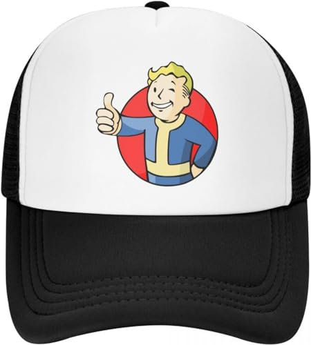 GPMZZMIX Baseballkappe Hiphop Sonnenhut personalisierte Vault Boy Baseballkappe für Männer und Frauen atmungsaktive Videospiel Trucker Mütze Sportgeschenk