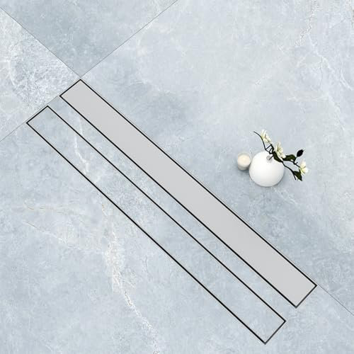 Canalina doccia a pavimento 40cm con panello piastrellabile in acciaio inox AICA ITALY scarico doccia 2-in-1 spazzolato