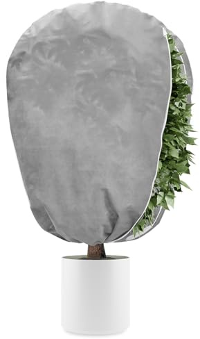 DEWUR 50g /m² Vlies Winterschutz für Pflanzen Kübelpflanzen Frostschutz Jutesack für Palmen Tomaten Zitronenbaum Oleander Plant Hanfpalme (Grau 100x120cm)