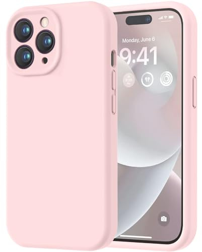 LOVE 3000 Designed for iPhone 13 Pro Max Case, Premium Silicone with [Soft Anti-Scratch Microfiber Lining] Shockproof Protective Phone Case for Lanyard 6.7, Chalk Pink