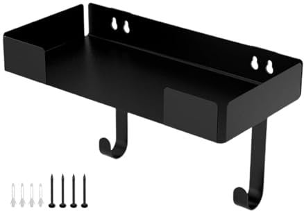shjxi Bügeleisenhalter, Wandhalterung, Bügelbrett-Organizer, robuste Wandhalterung, Eisenhalter mit schlanker schwarzer Oberfläche, ideal zur Optimierung des Platzes in Häusern, Hotels und Schlafsäle