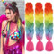 Regenbogenfarben Kunsthaar Zum Einflechten 24 Zoll 3packs Easy Jumbo Braid Vorgedehnte Extensions Haar Zum Einflechten Braids ZopfverläNgerungen Braids Extensions