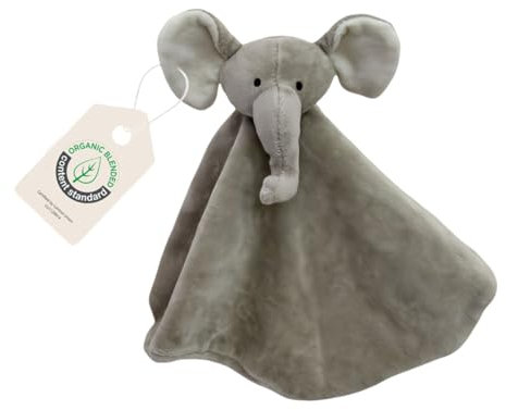 Cute Since 1999 Baby Schnuffeltuch & Kuscheltier ab 0 Monate - Elefant Schmusetuch für Junge & Mädchen - Sachen & Geschenk für Neugeborene - Bio Tier Kuscheltuch & Schnüffeltücher - 35 x 35 cm
